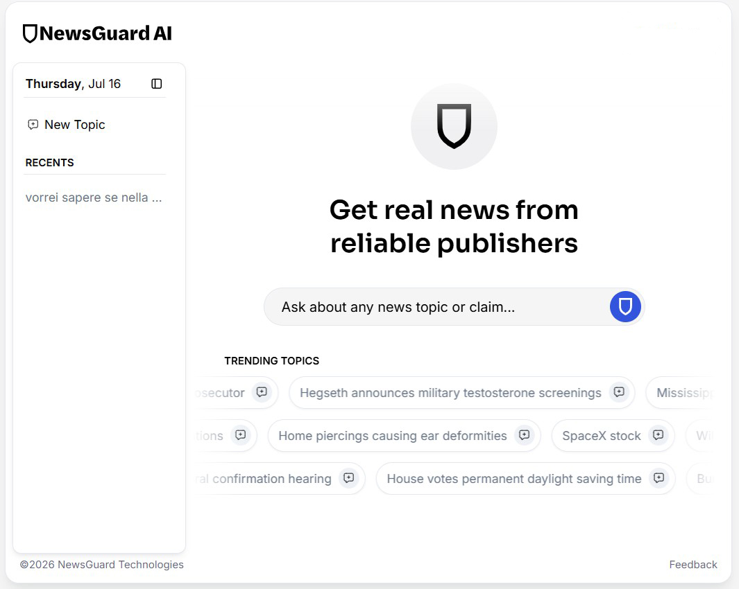Intelligenza artificiale: nata NewsGuardAi, chat per il giornalismo verificato