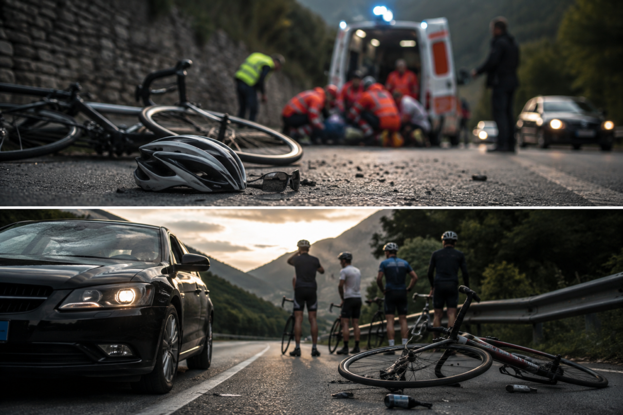Auto usata come arma: anziano travolge un gruppo di ciclisti dopo un diverbio