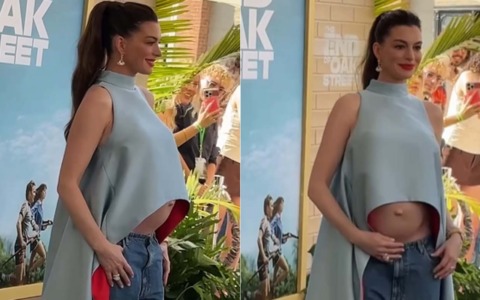 Anne Hathaway difende il pancione dalle critiche social