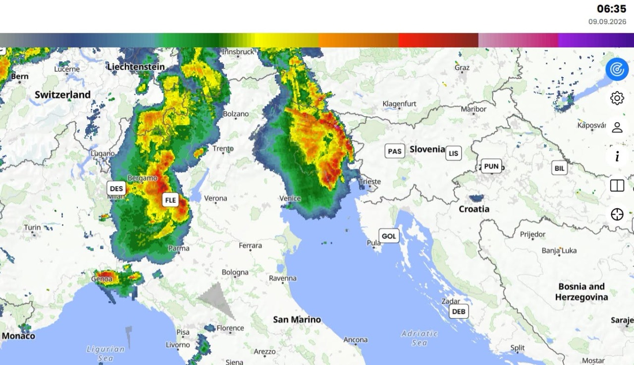 Perturbazione sull’Italia, temporali e calo termico al Nord