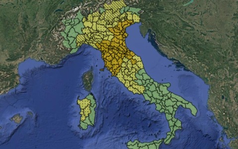 Allerta temporali, otto regioni tra arancione e gialla