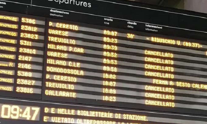 Sciopero nazionale dei treni dal 7 all’8 settembre con disagi alla circolazione e fasce di garanzia
